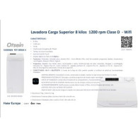 LAVADORA -8 KILOS - 1200 RPM- WI-FI OTSEIN