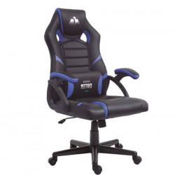 SILLA GAMING SERIE NITRO NEGRO/AZUL CROMAD