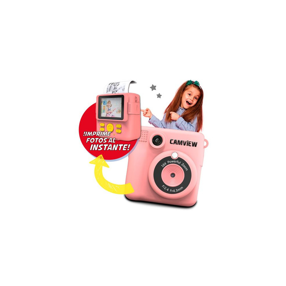 CÁMARA PHOTO CREATOR DE IMPRESIÓN INSTANTÁNEA ALL IN ONE ROSA CAMVIEW