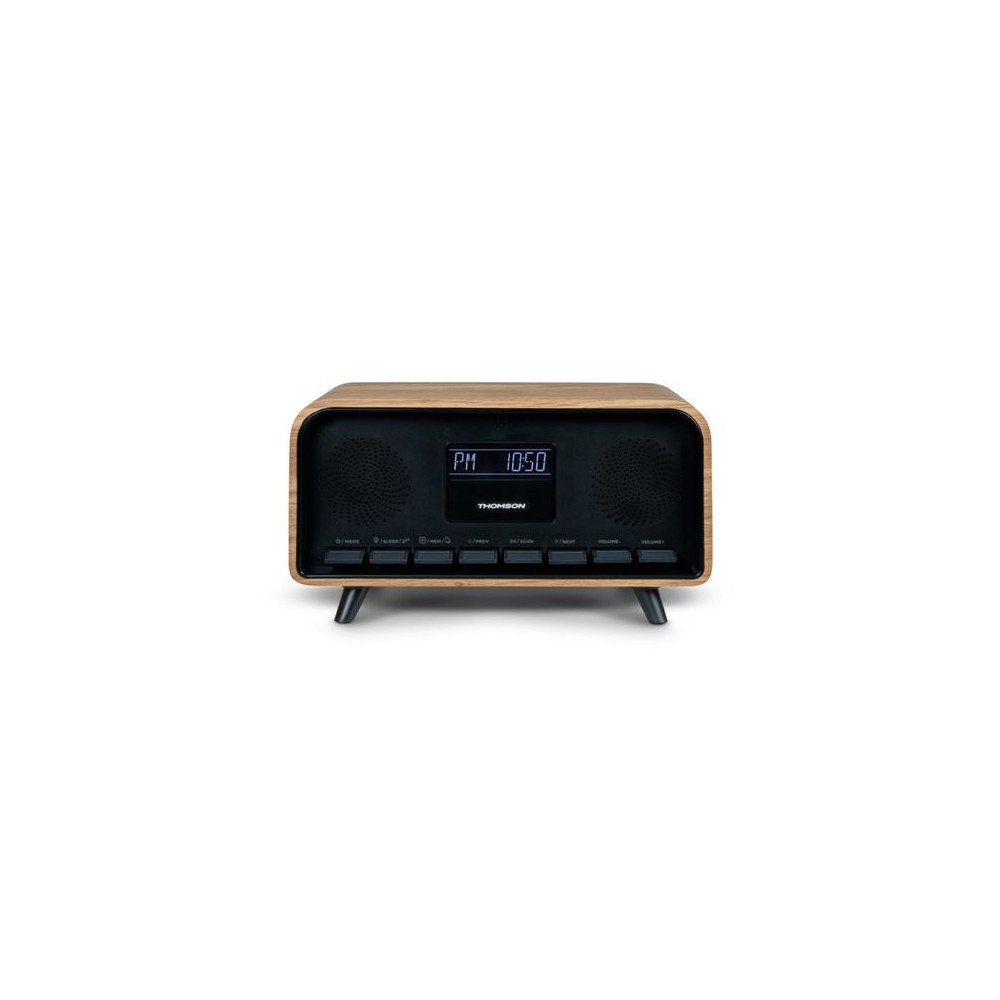ALTAVOZ RETRO CON DESPERTADOR 30W MADERA NEGRO RT850BT THOMSON