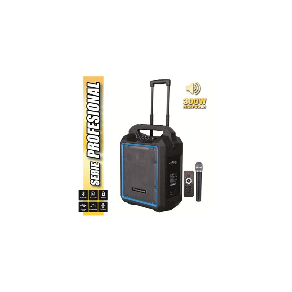 ALTAVOZ AUTOAMPLIFICADO PRO300 10 300W CON BATERIA + MICRO SERIE PRO COOLS