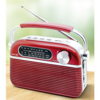 RADIO CLASICA RECARGABLE CON BLUETOOTH 4408 ROJA GEN-X