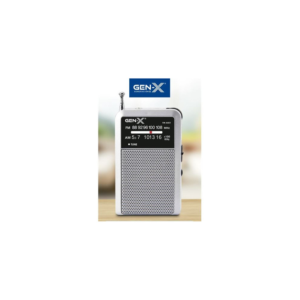 RADIO PORTATIL AM/FM ANALOGICA PLATA FM-4401 GEN-X