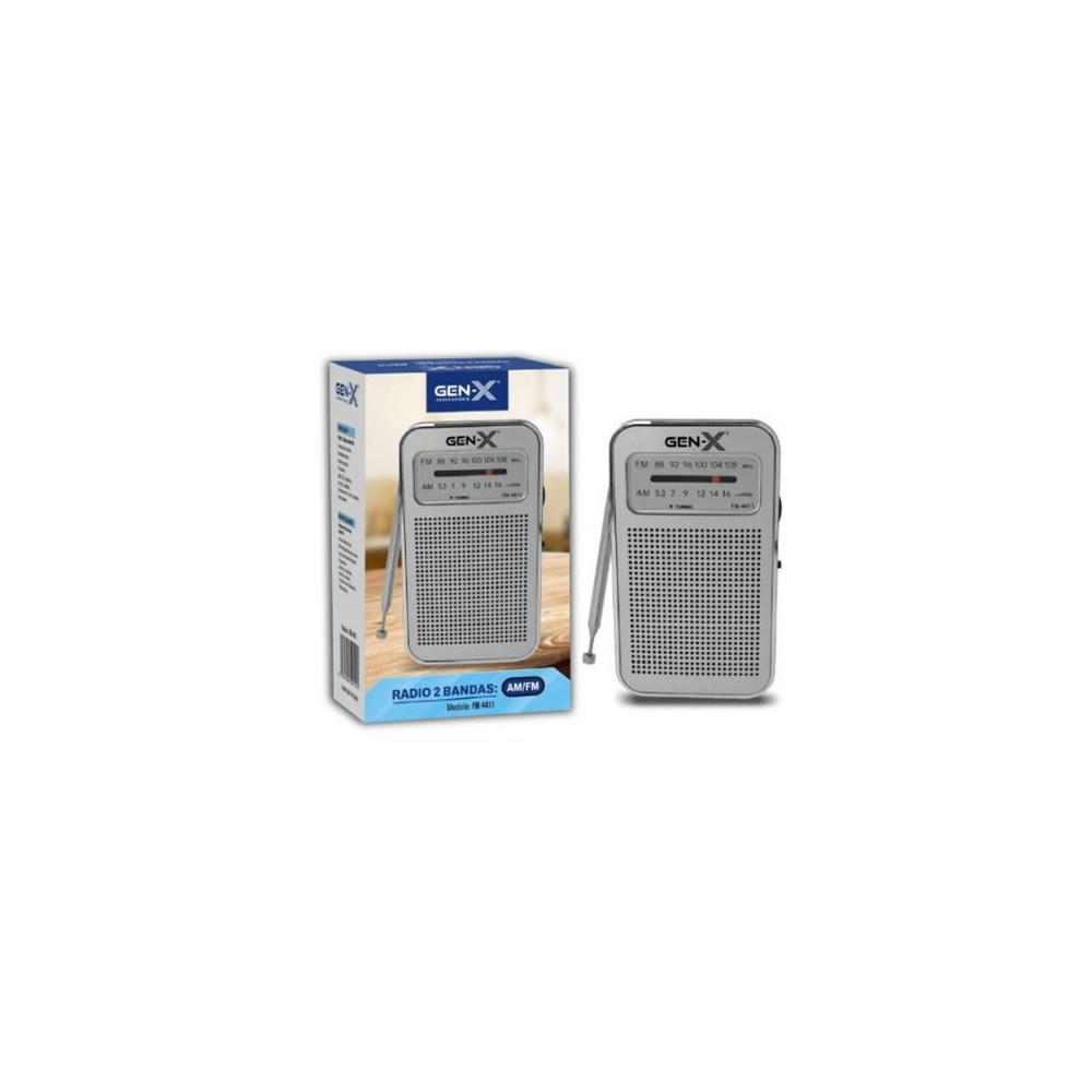 RADIO PORTATIL AM/FM ANALOGICA PLATA FM-4411 GEN-X