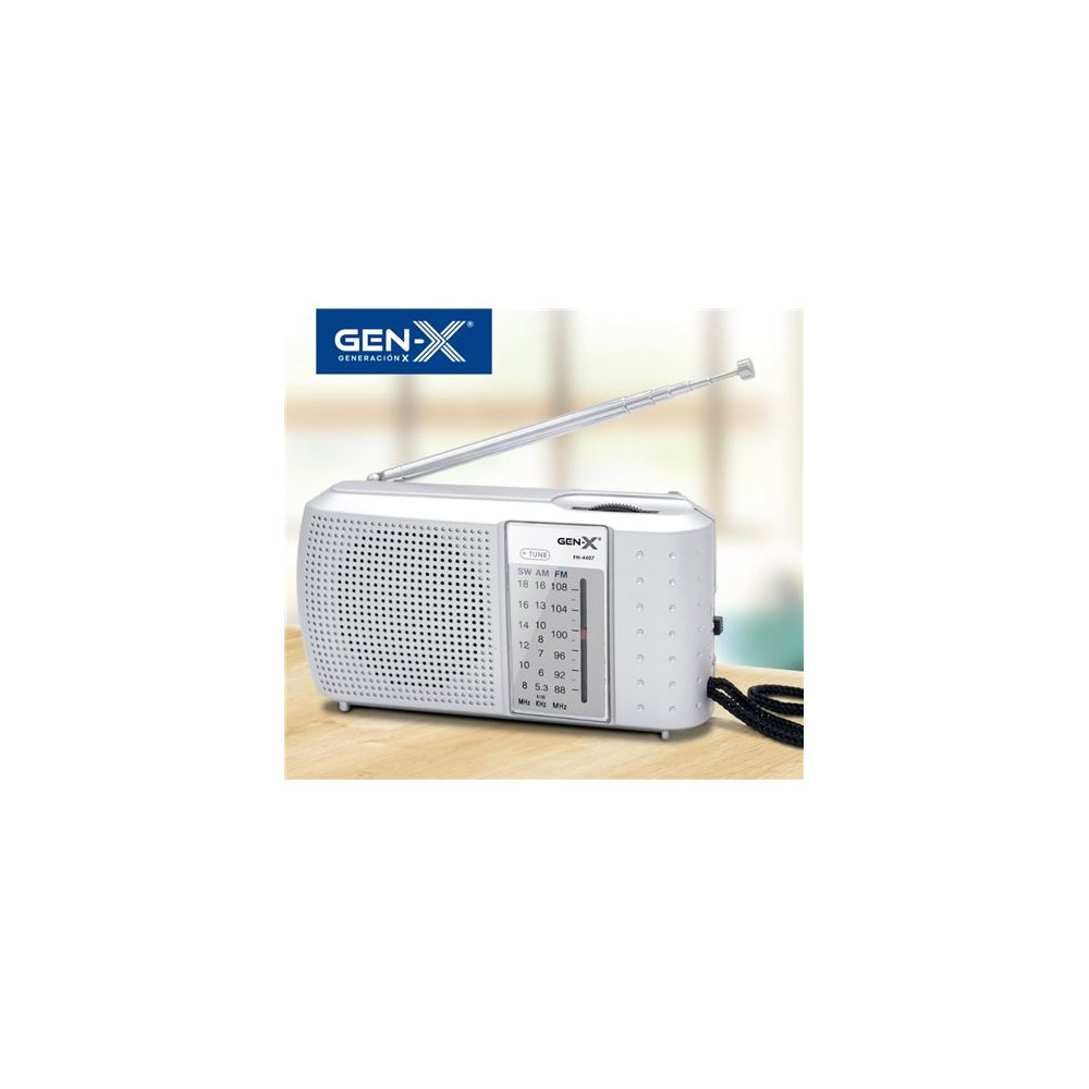 RADIO PORTATIL AM/FM/SW TRES BANDAS GRIS FM-4407 GEN-X