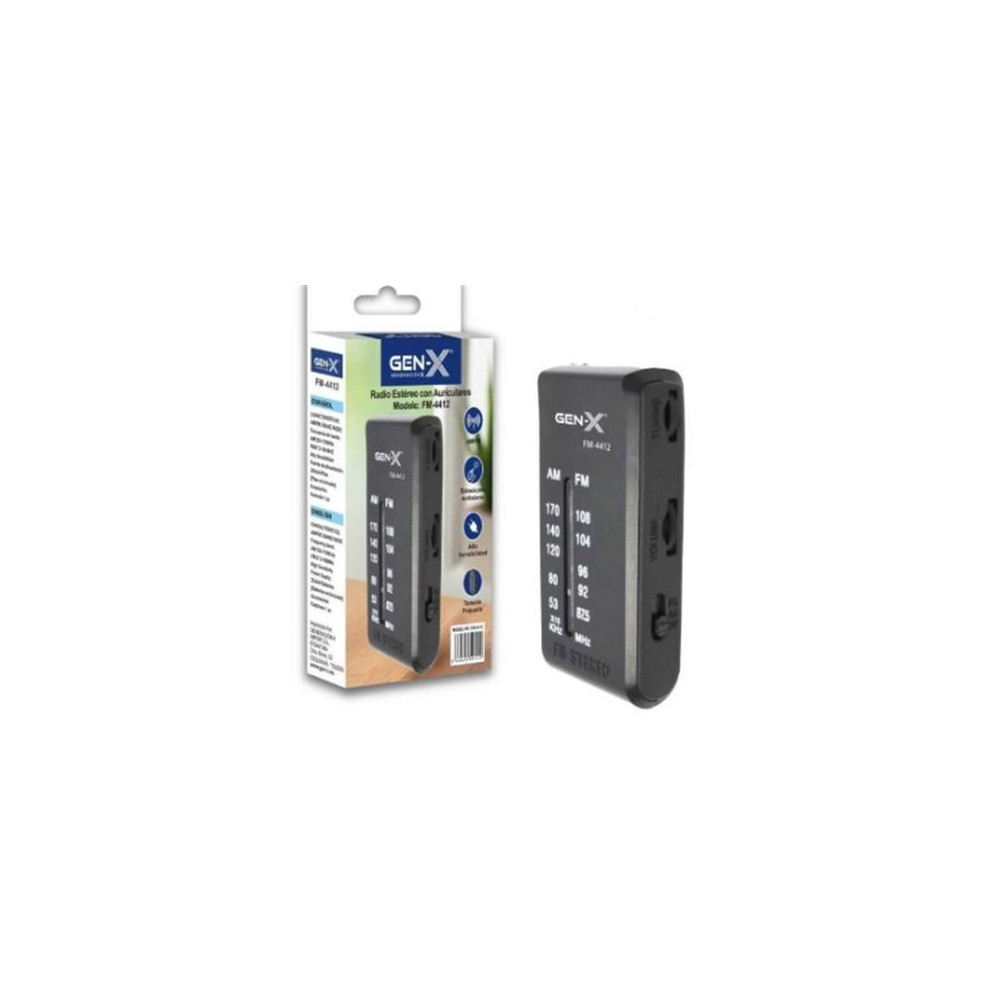 TRANSITOR PORTATIL AM/FM ANALOGICA NEGRO FM-4412 GEN-X