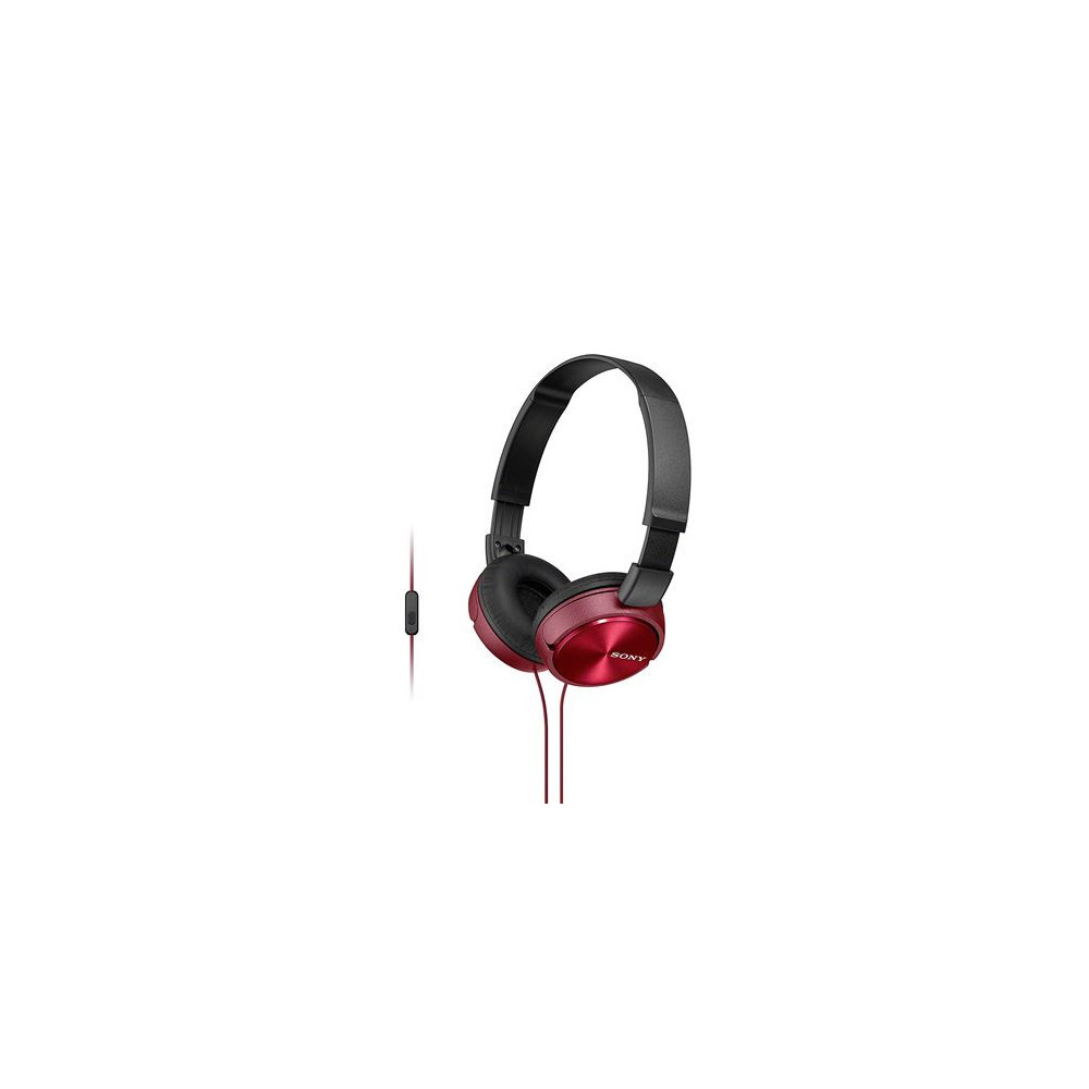 AURICULAR DIADEMA PLEGABLE CON MICRÓFONO ROJO SONY