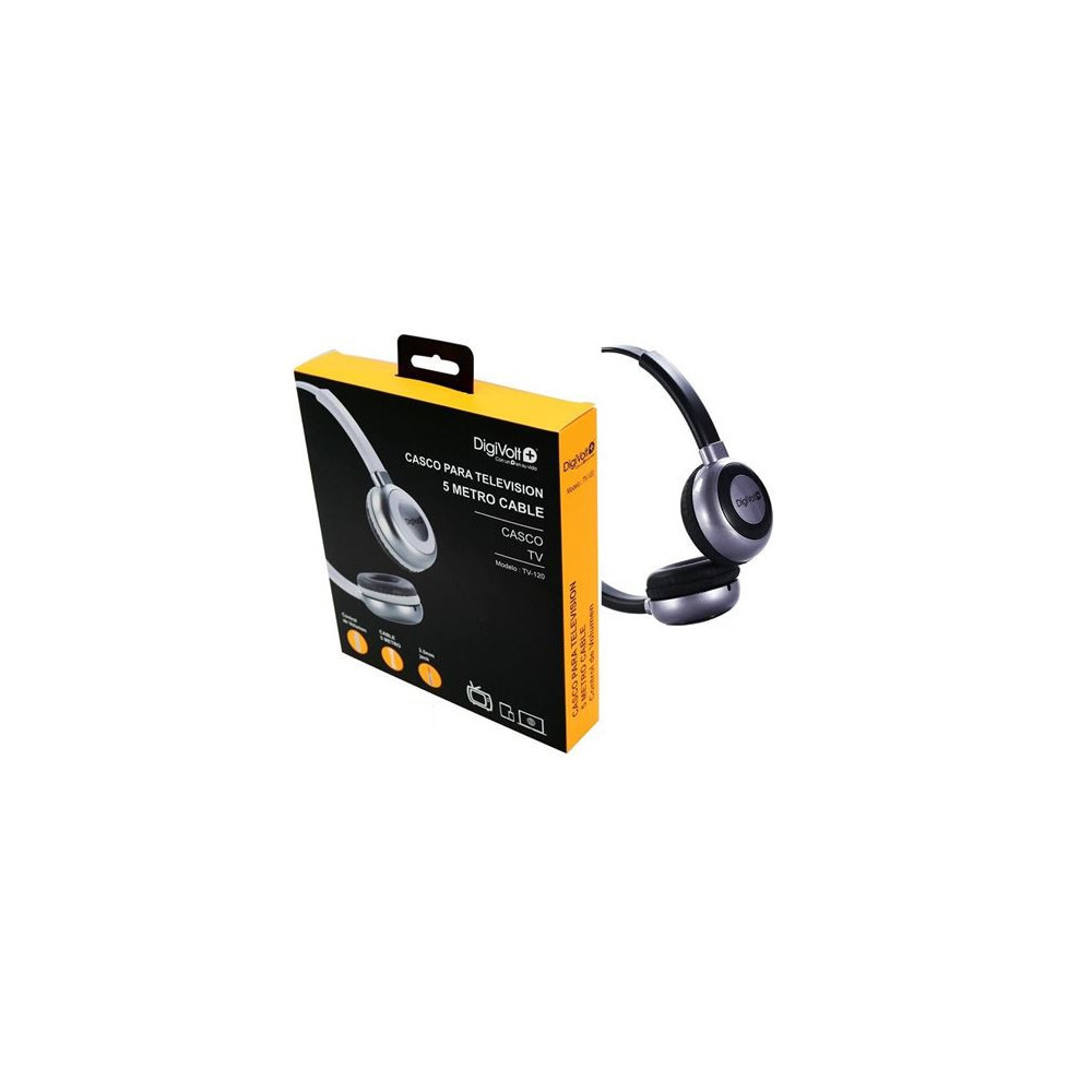 AURICULAR ESPECIAL PARA TELEVISIÓN CON CABLE DE 5 METRO NEGRO DIGIVOLT