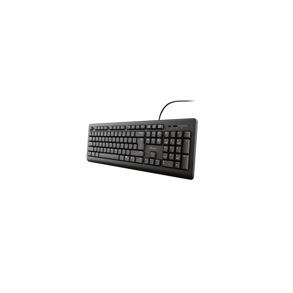 TECLADO TRUST TK-150 TAMAÑO COMPACTO RESISTENTE VERTIDOS