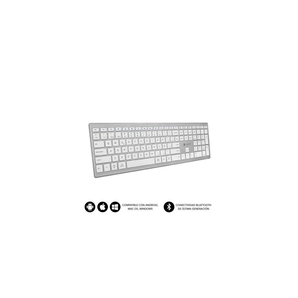 TECLADO BLUETOOTH 5.1 SLIM BLANCO / GRIS SUBBLIM