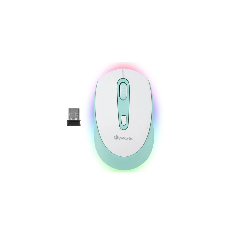 RATON INALAMBRICO BLUETOOTH RECARGABLE 2400 DPI VERDE MENTA NGS