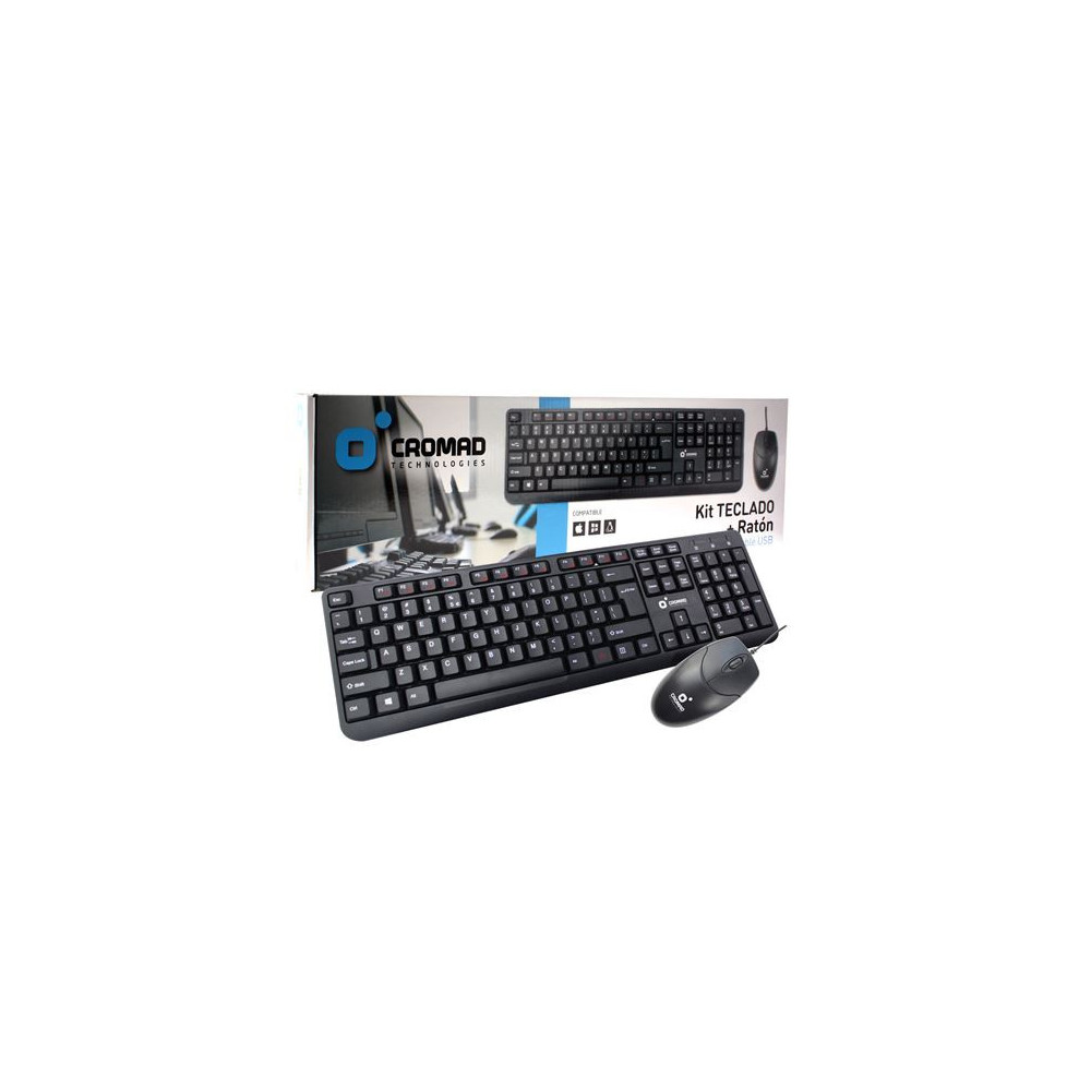 KIT TECLADO + RATÓN CON CABLE USB CROMAD