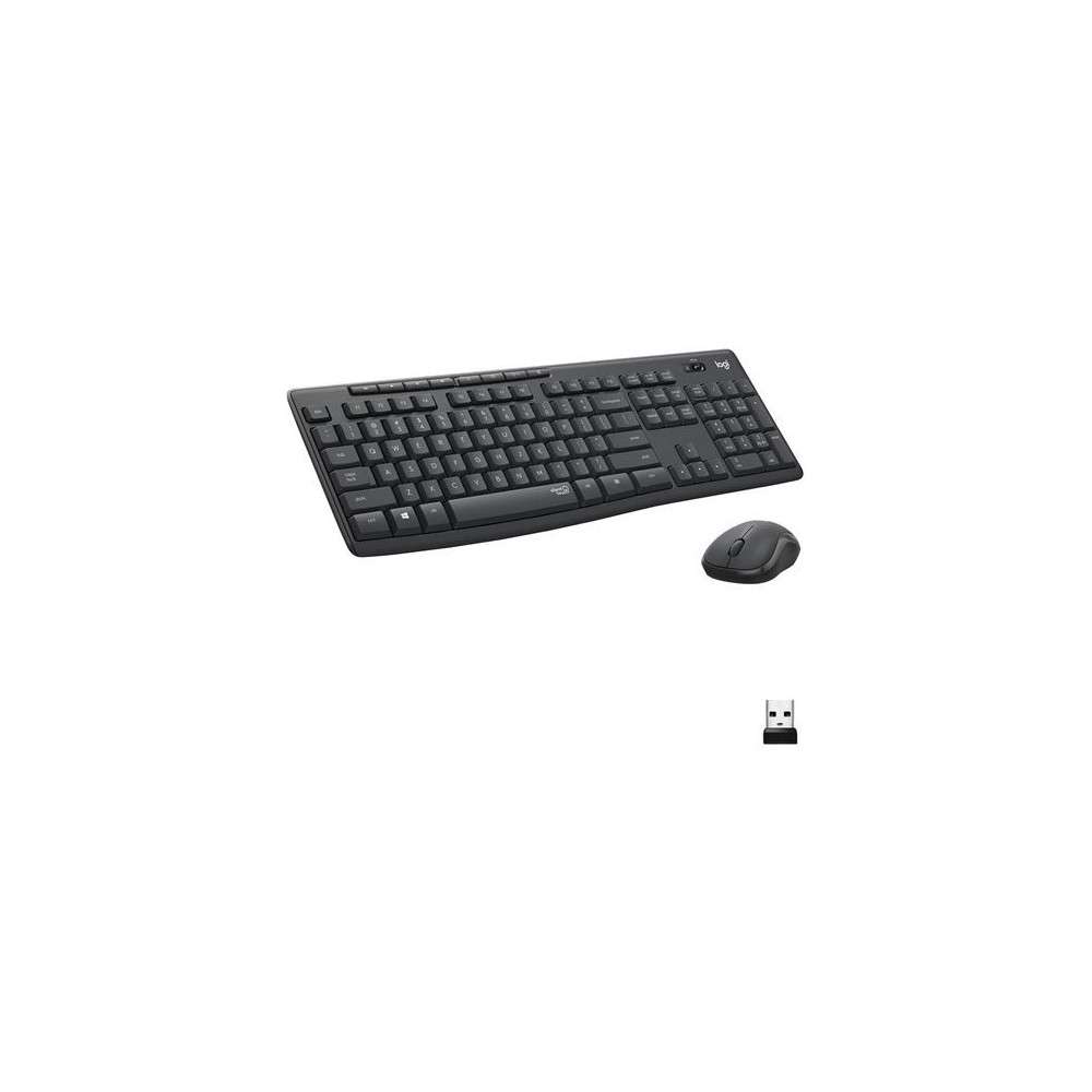 KIT TECLADO Y RATON WIRELESS SILENT TOUCH MK295 LOGITECH GRIS