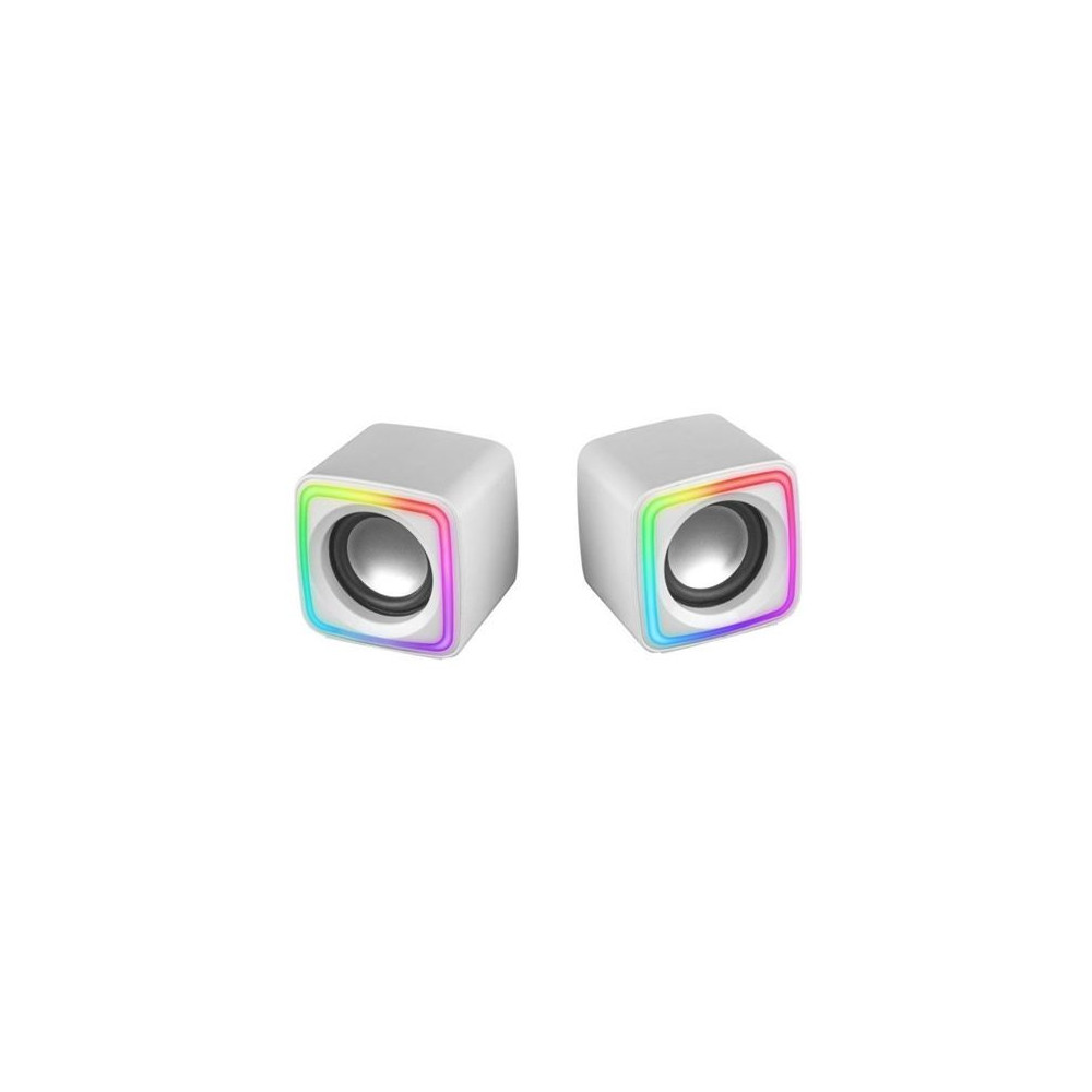 ALTAVOCES PC 2.0 8W RGB BLANCOS MSCUBE MARS GAMING