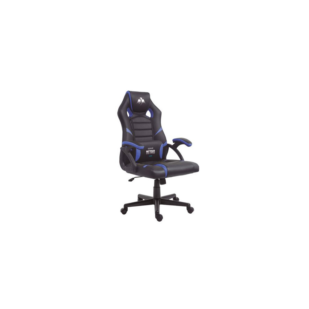 SILLA GAMING SERIE NITRO NEGRO/AZUL CROMAD