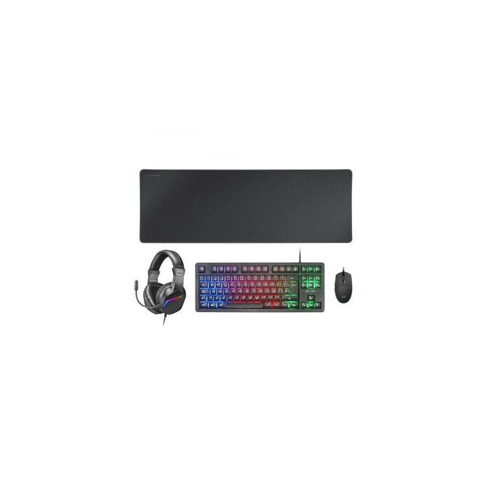 PACK GAMING TECLADO H-MECH | RATON RGB | AURICULARES | ALFOMBRILLA | NEGRO