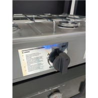COCINA 2 FUEGOS CON TAPA + HORNO DE GAS CON SISTEMA DE SEGURIDAD MUVIP