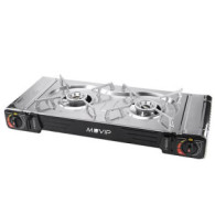 COCINA DE GAS PORTATIL DOBLE BOMBONA ACERO MUVIP