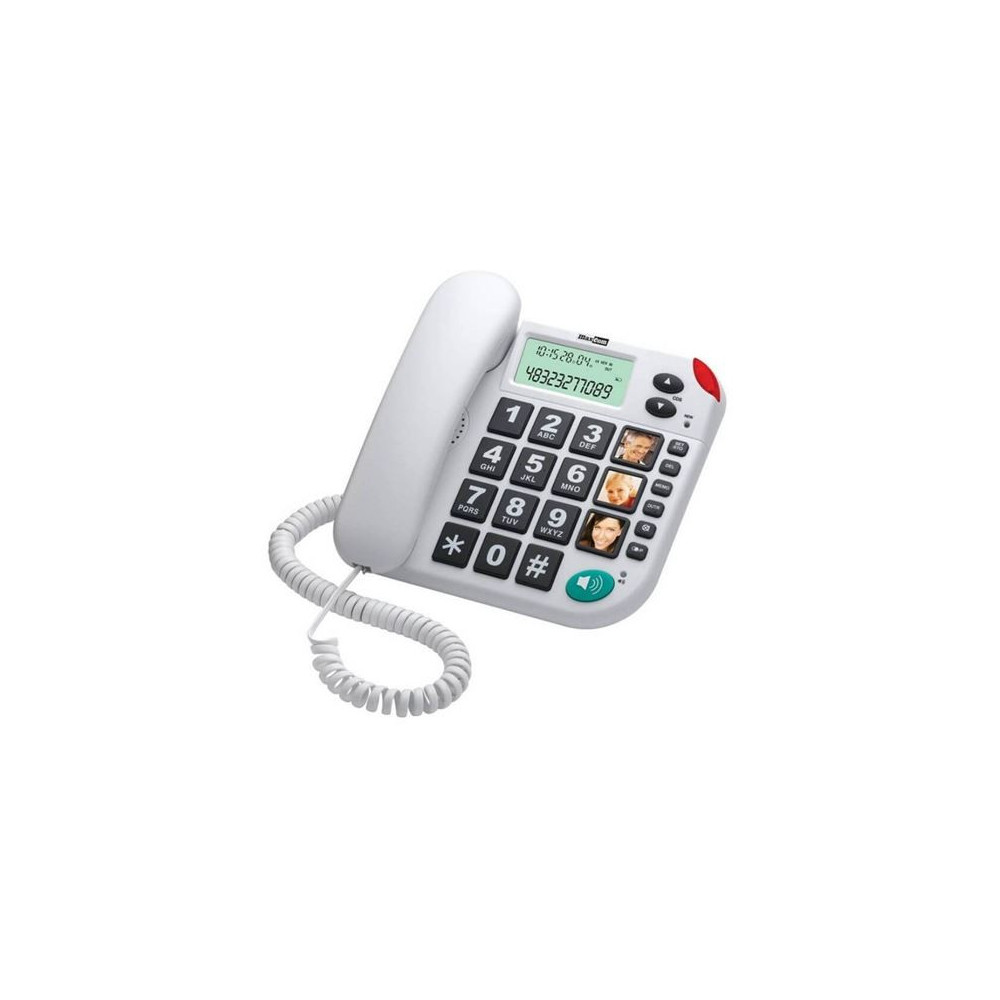 TELEFONO FIJO MAXCOM KXT480 PERSONAS MAYORES BLANCO