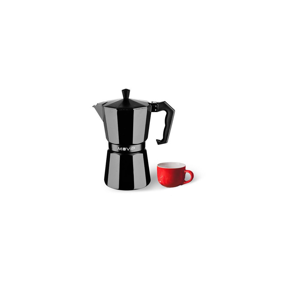 CAFETERA 1 TAZA ALUMINIO NEGRO MATE ANTIADHERENTE MUVIP