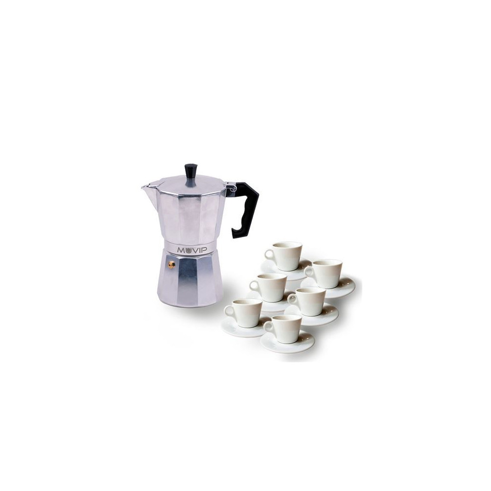 CAFETERA 6 TAZAS ALUMINIO ANTIADHERENTE MUVIP