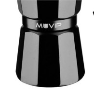 CAFETERA 6 TAZAS ALUMINIO NEGRO MATE ANTIADHERENTE MUVIP