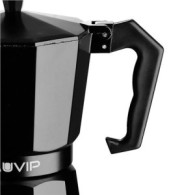 CAFETERA 6 TAZAS ALUMINIO NEGRO MATE ANTIADHERENTE MUVIP