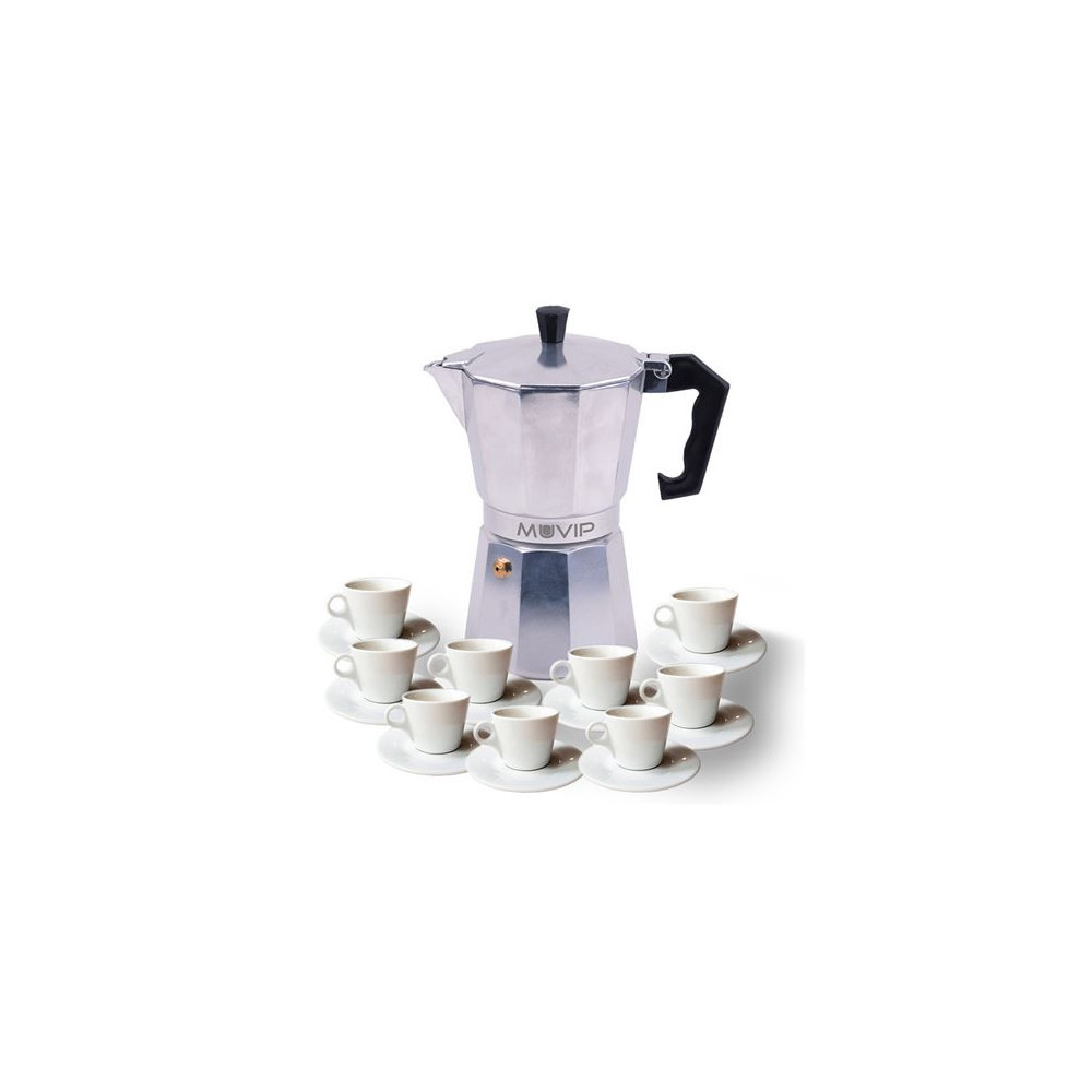 CAFETERA 9 TAZAS ALUMINIO ANTIADHERENTE MUVIP