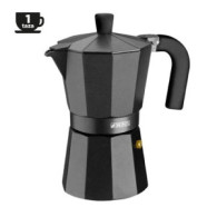 CAFETERA ALUMINIO 1 TAZA VITRO NOIR NEGRO MONIX