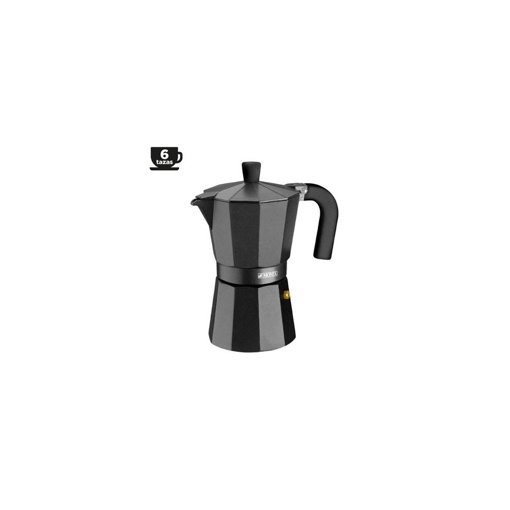 CAFETERA ALUMINIO 6 TAZAS VITRO NOIR NEGRO MONIX