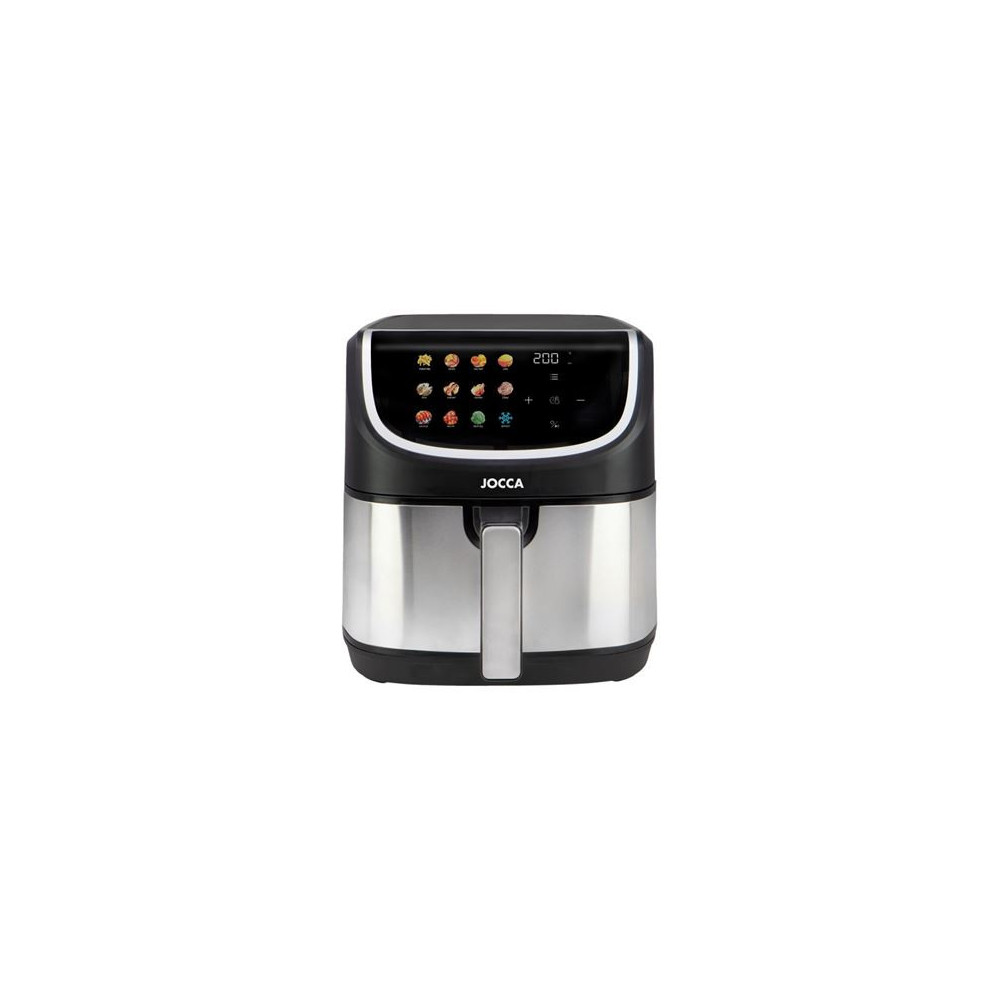 FREIDORA DE AIRE DIGITAL A COLOR 8 LITROS NEGRA/ INOX CON VENTANA JOCCA