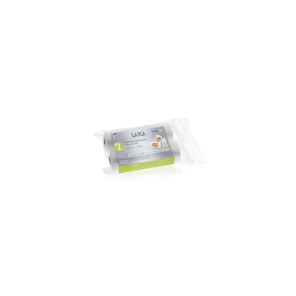 PACK 2 ROLLO PARA ENVASAR AL VACIO 20CM X 600CM LAICA