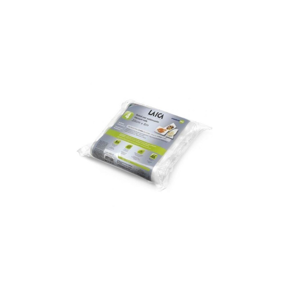 PACK 4 ROLLO PARA ENVASAR AL VACIO 20CM X 600CM LAICA