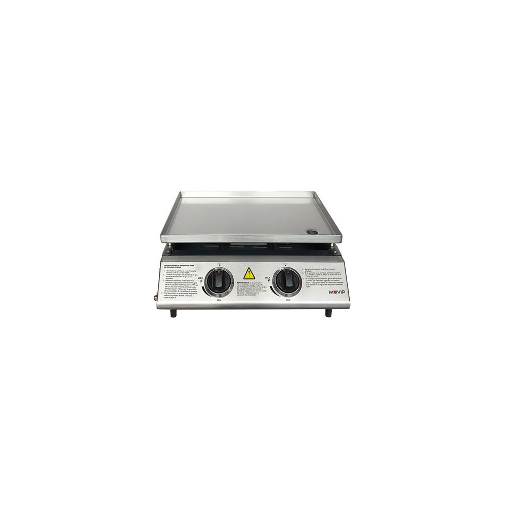 PLANCHA DE ASAR 2 FUEGOS INOXIDABLE MUVIP