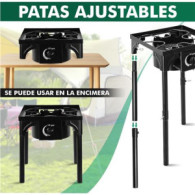 FOGÓN DE GAS ALTA POTENCIA 1 FUEGO 40X40CM AJUSTABLE 3 ALTURAS MUVIP