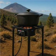 FOGÓN DE GAS ALTA POTENCIA 1 FUEGO 40X40CM AJUSTABLE 3 ALTURAS MUVIP