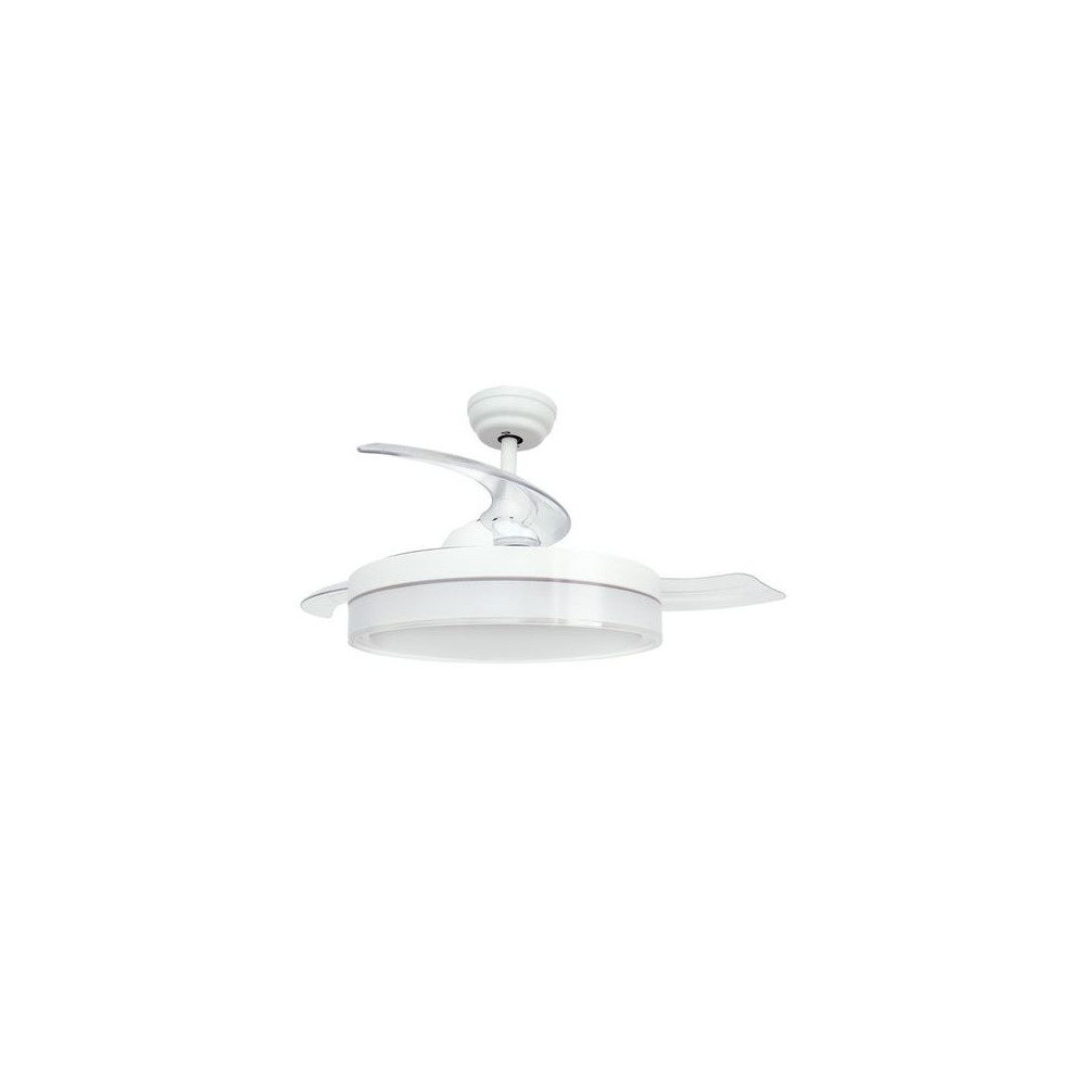 VENTILADOR DE TECHO CON LUZ Y ASPAS RETRACTILES BLANCO JOCCA