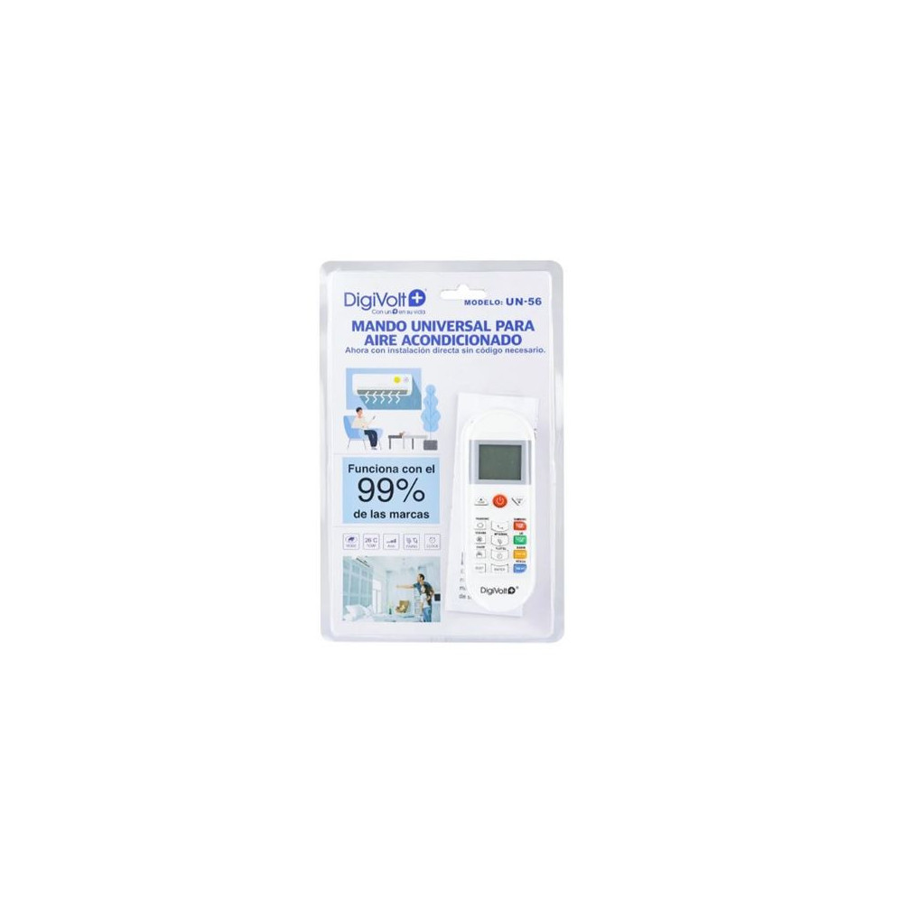 MANDO UNIVERSAL PARA AIRE ACONDICIONADO UN56 DIGIVOLT