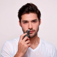 CORTAPELOS NASAL CON BATERIA GRIS AZULADO XO